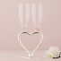 Silver Plated Interlocking Heart Stems Wedding Champagne Glasses