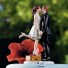 "A Kiss And We're Off!" Hand painted porcelain cake topper