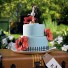 "A Kiss And We're Off!" Hand painted porcelain cake topper