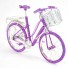 Girl Bicycle Wire Art Sculpture - Magenta color handmade bike