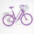 Girl Bicycle Wire Art Sculpture - Magenta color handmade bike