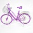 Girl Bicycle Wire Art Sculpture - Magenta color handmade bike