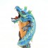 Dragon Incense Holder Bamboo Statuette Blue Dragon with Incense