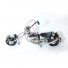 Harley Davidson : Motorcycle Model Metal Sculpture - 18cm, Silver Small