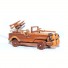 Military Jeep with gun wooden model : Mahogany