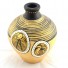 Earthen handmade and handpainted terracotta Vase Matki shape golden black 2
