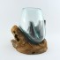 Molten Glass on Teak wood - Hand Blown Glass Sculpture - Small