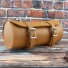 Genuine Leather Bicycle Round Saddle Bag Utility Tool Bag - Tan