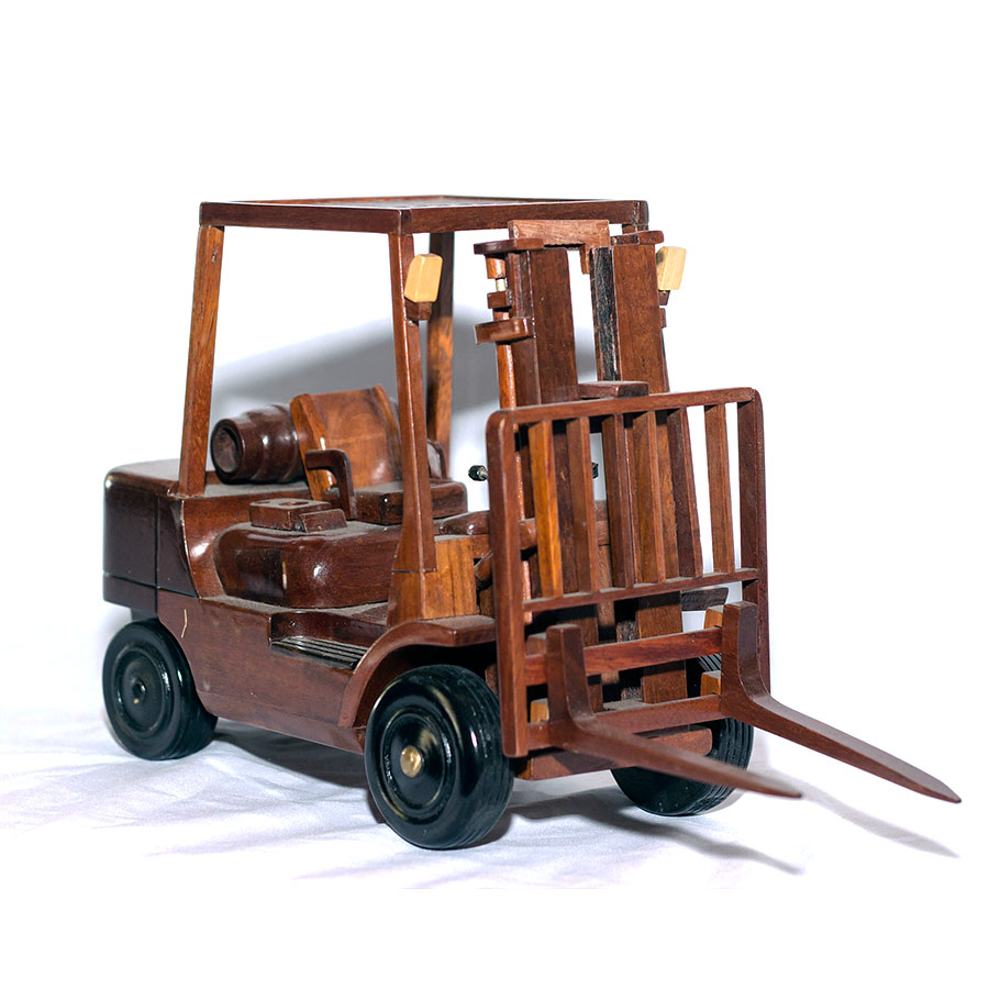 Mahogany Wooden Forklift truck scale model forklifts model