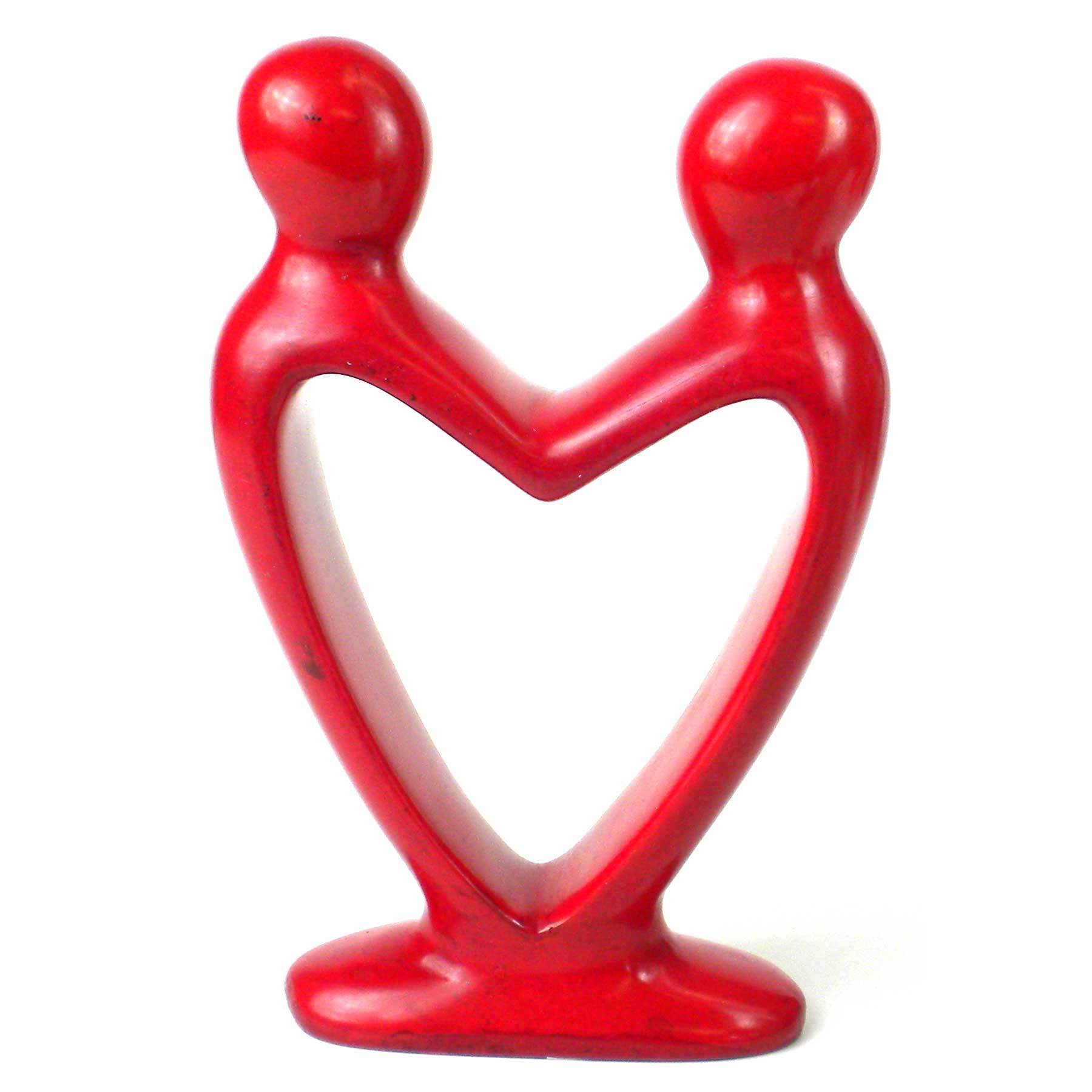 Maiden afgår Ko Handcrafted Soapstone Lover's Heart Sculpture in Red