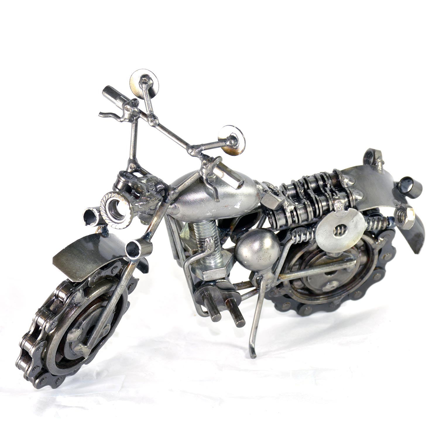 Recycled Art Dirt Bike Scrap Metal Sculpture Motorbike Motorcycle Model Kit Toy 