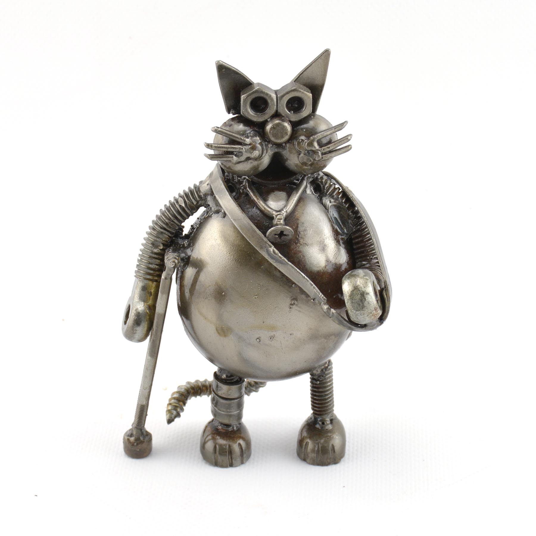 Silver Wire Cat Sculpture