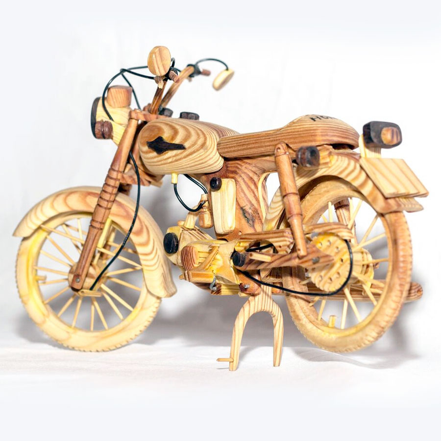 Wooden (oak wood) Honda Motorcycle Desk Model Motorcycle