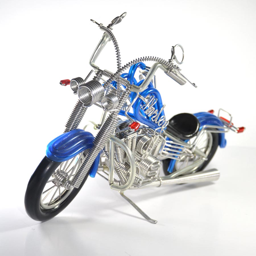 Wire Art Harley-Davidson, Handmade Aluminium Wire Art Sculpture