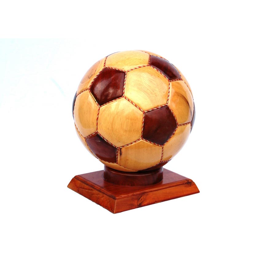 Wooden Soccer Ball Model Handcrafted (Engraved)